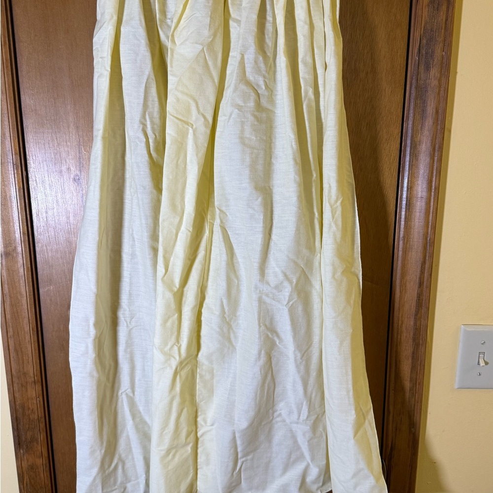 American Vintage Blue and Cream Floral Skirt Set with Apron - Picture 9 of 11